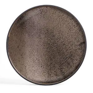 Aged Round Mirror Tray
